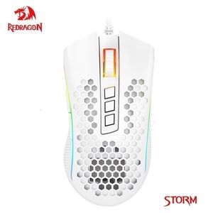 Mice REDRAGON Storm M808 USB wired RGB Gaming Ultralight Honeycomb Mouse 12400 DPI programmable game mice for Computer PC 230808