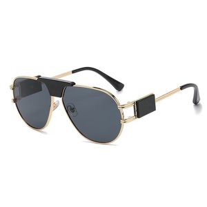 Sunglasses men Luxury Fashion Black lens Street Beach Ins Hot Unisex Metal Frame Party Retro Eyewear 4 colors 10PCS
