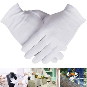 Cleaning Gloves 12 Pairs White Cotton For Dry Hands Moisturizing Eczema Inspection Work Serving Washable Stretchable Cloth 230809