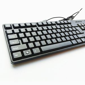 PC için kablolu klavye 104 tuşlar tam boyutlu bilgisayar klavyesi profesyonel Rus Fransız Arapça fiş ve ücretsiz sürücü oyun