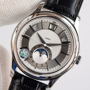 Bilek saatleri 5205g-13 lüks erkek izle komplikasyon otomatik mekanik üçlü takvim su geçirmez paslanmaz çelik kasa moonphase safir kristal