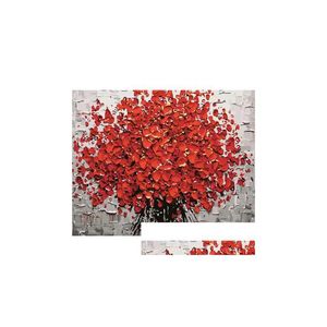 Картины безрамные красные цветы DIY Digital Painting By Numbers Акриловая краска абстрактно