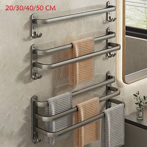 Space-Saving Wall Mounted Towel Racks, Aluminum Bathroom Multilayer Bar Hanger