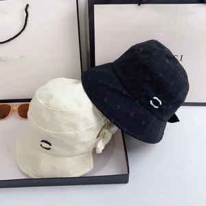 Şık stiller tasarımcı bowknot kova şapkaları moda marka mektubu stereo desen geniş brim şapka dört mevsim tüm maç gradyan yaz plajı balıkçı kapağı