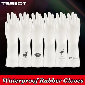 Cleaning Gloves Waterproof Rubber gloves latex dishwashing kitchen durable cleaning housework chores tools 230809