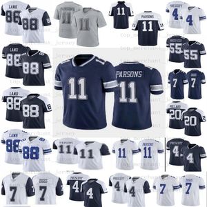 11 Футбольный Джерси Мика Парсонс 88 Ceedee Lamb 4 Dak Prescott Тони Поллард 55 Leighton Vander Esch 7 Trevon Diggs Jersey Mens Women Youth