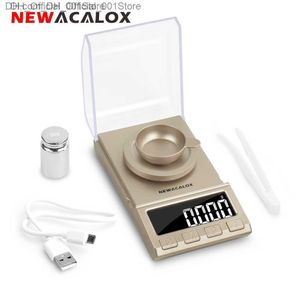 NEWACX 0.001g precision digital jewelry scale 50g 100g 200g USB powered electronic weighing scale LCD mini laboratory balance 0.001g Z230811