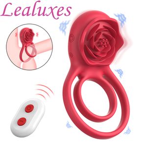 Cockrings Wireless Remote Control Rose Penis Ring Cock Ring Vibrator for Men Delay Ejaculation Cock Ring Adult Products Sex Toy For Couple 230810