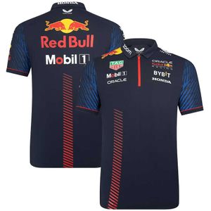 AU71 2023 Erkek Polo Gömlek Formula One Racing Team T-Shirt Yeni Kısa Kısa Hızlı Kurutma Yaz Otomobil Dükkanı İş Araba