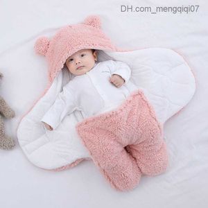Sleeping Bags Cute newborn baby boy girl blanket plush cotton Swaddle packaging super soft fluffy wool sleeping bag cotton soft bedding Z230810