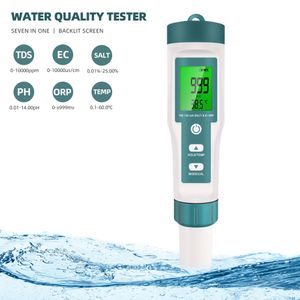 PH metreleri 7 inç 1 pH TDS EC ORP Tuzluluk S.G Sıcak Metre Dijital PH Test Cihazı C-600 İçme Suyu Akvaryumları için Su Kalitesi Test Cihazı PH Metre 230809