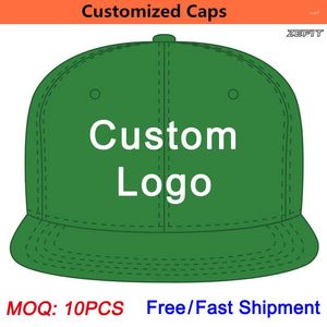 Ball Caps Baseball Hat Green Color Tourism Быстрая отправка оптом Moq 10pcs для взрослых детей Размер 3D вышивка настройка Snap Back Cap
