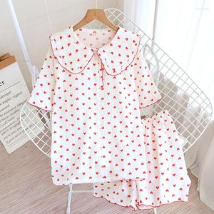 Женская одежда для сна Летняя японская пижама с короткими рукавами с коротки