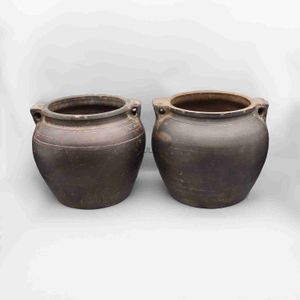 Siyah Pottery Eski Pot Çiçek Vazo Ev Dekorasyonu HKD230823