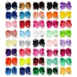 Dropshipping 40 Colors 6 -дюймовые модные детские ленты Bow Hair -Clips Girls крупный боукен Barrette Kids Boutique Accessorieszzzzz