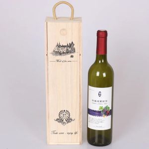 Подарочная коробка для вина пустого дерева 500 мл 750 мл однократное красное винное упаковка