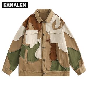 Erkek Ceketler Harajuku Vintage Patchwork Okul Takımı Ceket Y2K Tasarım Fonksiyonel İş Giyim Laps Kadın Palto Grunge 230809