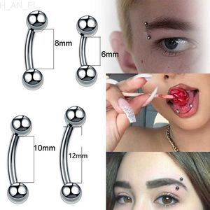 10Pcs/lot Titanium Eyebrow Piercings Banana Earring External Thread 16G Curved Barbell Tragus Ear Cartilage Pircing Jewelry 14G L230810