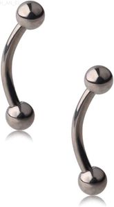 2PCS Titanium Eyebrow Tragus Lip Ring Piercing Jewelry Curved Barbell with Ball Kit 16g 16 Gauge 6mm 8mm 10mm 12mm L230810