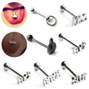 Punk Stainless Steel Finger Kiss Tongue Rings Body Barbell Ring Piercing Jewelry sexy accessories L230811