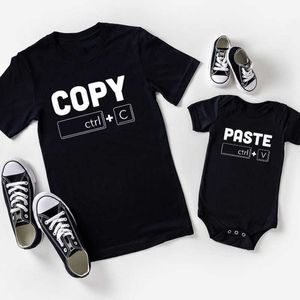 Aile Eşleşen Kıyafetler Kopya Macun Komik Aile Eşleşen Kıyafetler Kıyafetler Kısa Kollu Pamuk Pamuklu Baba Anne Kızı Oğul Aile Bakın Tshirts Bebek Rompers