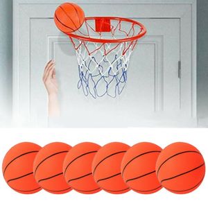 Toplar 6pcs 12cm basketbol pompa yok küçük mini çocuklar şişme basketbollar uygun eğlenceli kapalı spor parentchild oyunları oyuncaklar 230811