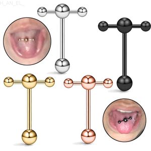 40PCS/Lot Stainless Steel Tongue Rings Removable Ball Tongue Barbell Slave Ring Piercing Barbell Piercing Body Jewelry L230811