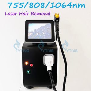 755 808 1064 -нм диодное лазерное лазерное машина для удаления волос 12 барей омоложения кожи навсегда удалить нежелательные волосы