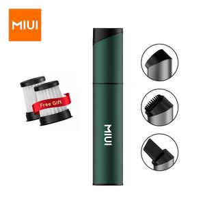 Vacuums Miui Mini Vacuum Cleaner Небольшой ручной беспроводной USB Перезаряжаемая 3 вращающаяся головка Легко для очистки настольной клавиатуры автомобиль 230810