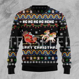 Erkek Sweaters Noel Çirkin Sweater Karikatür Kart Kedisi Noel Baba Dövme Retro Uzun Kollu 3dprint Sonbahar Kış Pullover Harajuku Gündelik X1 230810