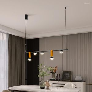 Avizeler Işıkları Led Nordic Minimalist Strip Home Decore Aksesuarları Dekor Techo Oturma Odası Plafond Kolye Lambaları