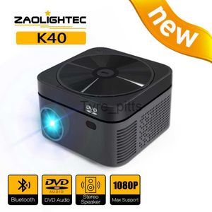 Projektörler Zaolightec K40 Projektör 1080 PVIDEO LED DVD Projektörler Ev Sineması için Çift Tam HD X0811