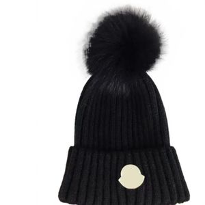 Designer Winter malha de malha chapéu de lã mulheres malha grossa grossa quente pêlo de pele pom chapéus fêmeas tampas de capô 11 cores chapéu de chapéu para mulheres com homens