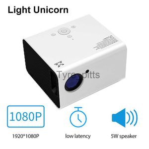 Проекторы Light Unicorn H5 Mini Projector Native 1920 *1080p Светодиодный промектор домашний кинотеатр видео смарт -телефон Beamer Full HD Projetor x0811