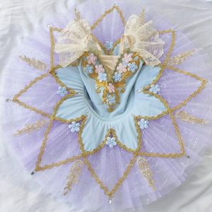 Сценическая одежда 2023 Профессиональная балетная пачка для детей девочки Женщины фиолетовая лебедка танцевальная одежда для взрослой блины платье балерины