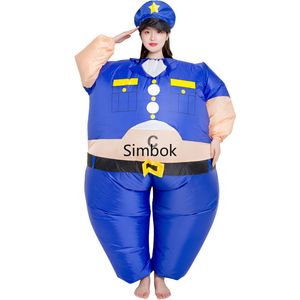Poliziotto costume gonfiabile divertente blow -up abito da festa abito elegante costume di halloween per mascotte da jum per adulti