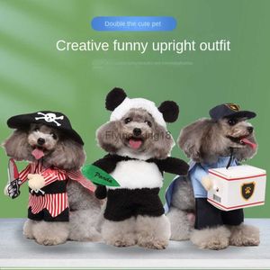 Cosplay Yeni Giydirme Komik Sevimli Köpek Ayakta Köpek Giysileri Dik Panda Model Giydirme Küçük ve Orta Boyutlu Köpek Pet Malzemeleri HKD230812