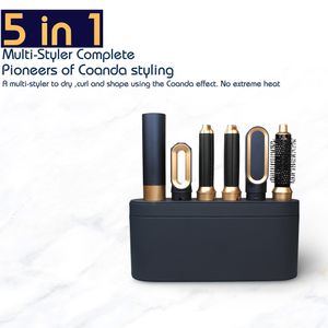 5-in-1 Hair Styling Tool Set - Ceramic Multi-Styler with Hair Dryer, Straightener, Curling Iron & Brush