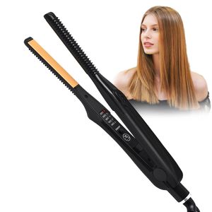 Curling Irons Ultra-Thin Hair Curler 2 in 1 Function Hair Straightener and Crimper 4 Temperature Ceramic Flat Thin Plate Styling Tool 230811