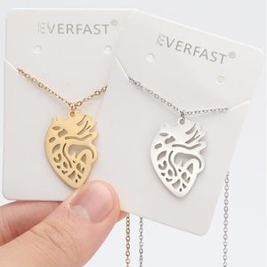 Everfast Wholesale 10pc/lot ticker keying heart organo forma in acciaio in acciaio collane da donna donna uomo medico adorava il regalo di gioielli