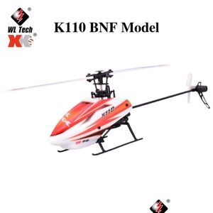 Elektrik/RC Uçak WLTOYS XK K110 6CH 3D 6G Sistem Uzaktan Kontrol Fırçasız RC Helikopter BNF Verici K100/K120/K123/DHVWB