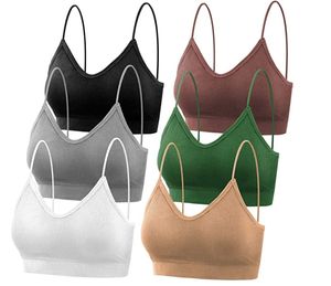 Tank Top Şort Naylon Yoga Takım Spor Giyim Fitness Spor Sütyen Mini Kıyafetler Tops V Boyun Cami Bando Bra Kadınlar için