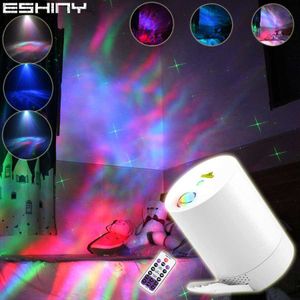 ESHINY LAZER RGB LED Galaxy Aurora Gece Işığı Çocuklar için Büyük Yıldızlar Sky Projector USB USB Nebula Yatak Odası Yanında Çocuk Hediyesi B205N7 HKD230812