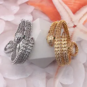 Настройка бренда брендовые браслеты кольцевые украшения кольцевые украшения могут быть настроены для ручного набора алмазного цинка серебряного сплава с золотым наложенным внешним слоем 001