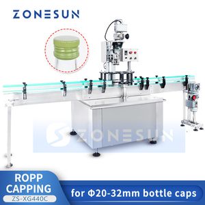 Zonesun Automatic Ropp Capping Machine Pilfter Pilfter Presecting Creaming Vodka Wine Bottle Olive Wacking Оборудование zs-xg440c