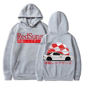 2023 İlk D Drift Akagi Redsuns Japon Animasyon AE86 Erkek Moda Boş Zaman Hoodie Street Sweatshirt JDM Oto Kültür HKD230725