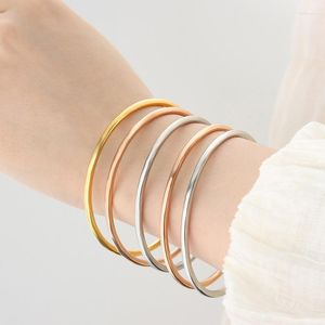 Bangle SDA Stainless Steel Classic Round Single Circle Simple Closed Thin Wire Charm Bracelets For Women Jewelry Gift