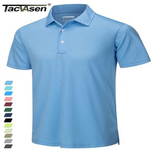 Erkek Polos Tacvasen Yaz Sıradan T-Shirts Mens Kısa Kollu Polo Gömlek Düğmesi İş Gömlekleri Hızlı Kuru Tee Spor Balıkçılık Golf Pullover 230812