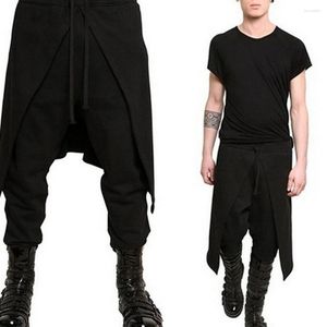 Erkek pantolon serin erkek gotik punk tarzı harem siyah hip-hop giymek gevşek çekme bolbgy dans kasık pantolon
