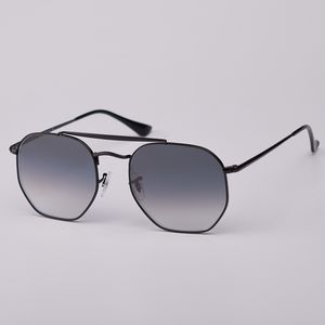 Metal Frame Sunglasses for Men and Women, Real Glass Lenses, Fashion Sun Glasses with Leather Case and Retailing Package